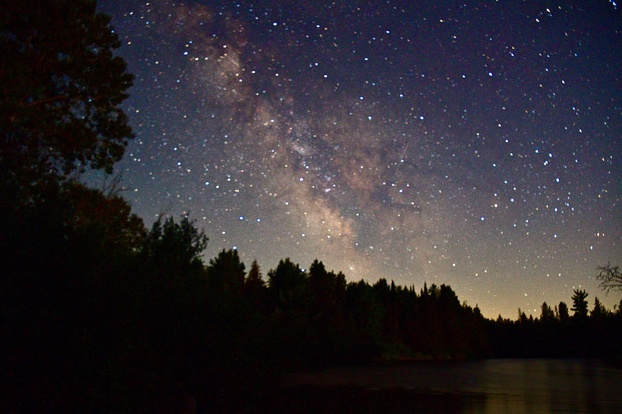 Milky Way on the AuSable 5904 Photograph by Michael Peychich