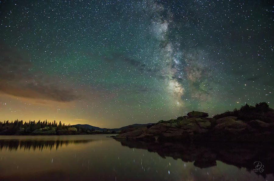 Milky Way over 11 Mile Reservoir Photograph by Debra Boucher