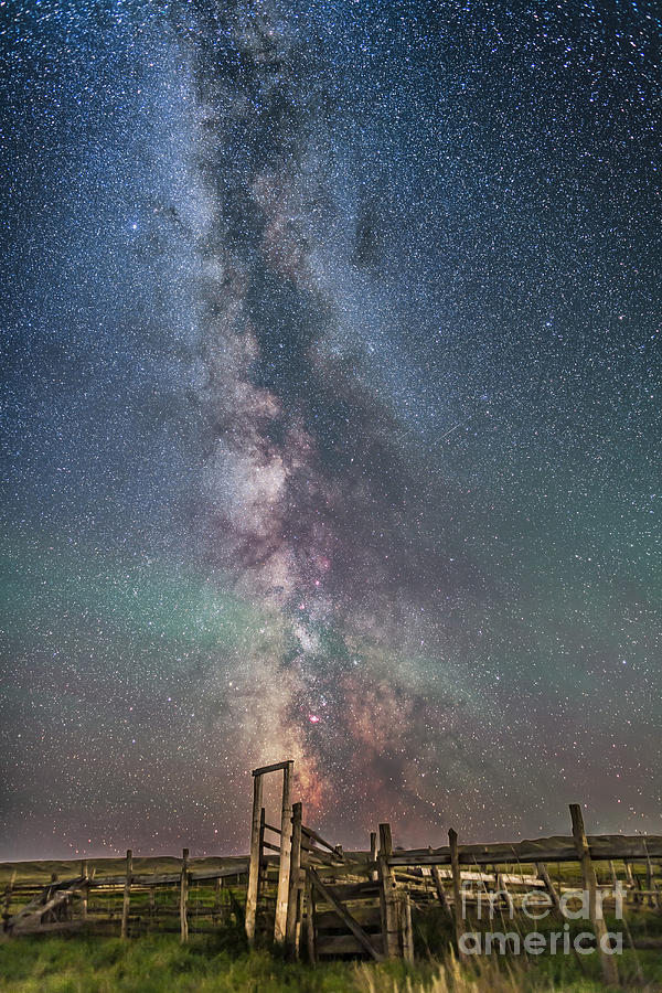 Milky Way Over An Old Ranch Corral Photograph
