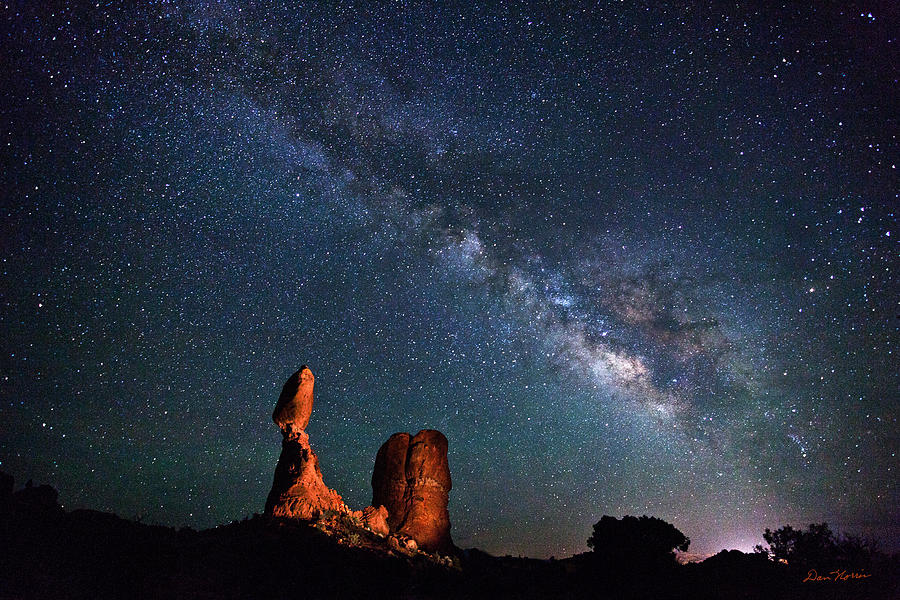 Arches National Park Photograph - Milky Way over Balanced Rock by Dan Norris