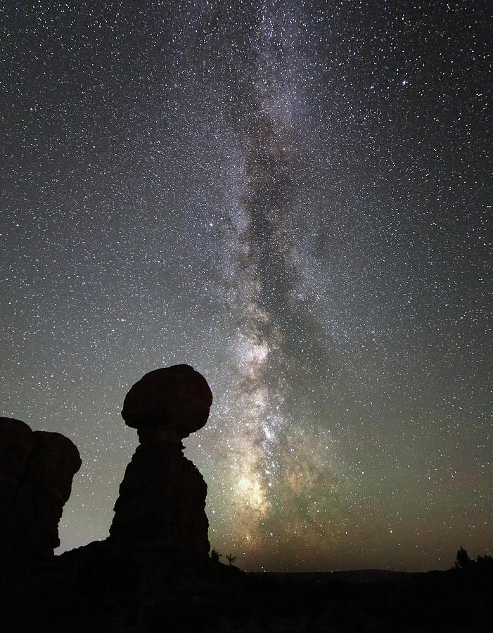 Milky Way over Balanced Rock Photograph by Jean Clark