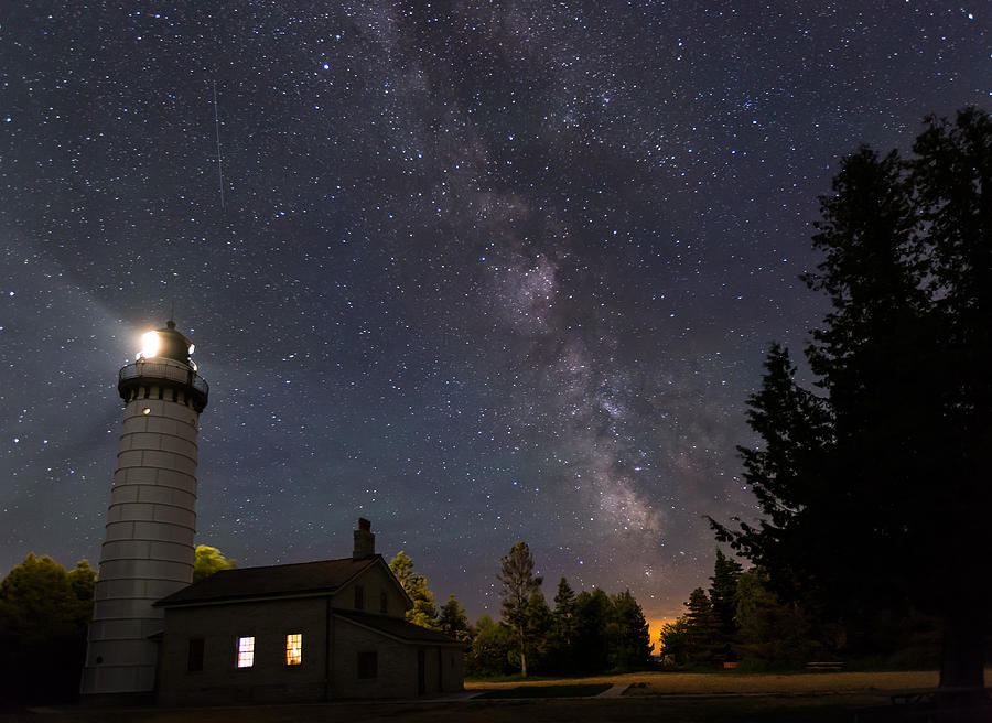 Milky Way Over Cana Island Lighthouse Photograph by Paul Schultz