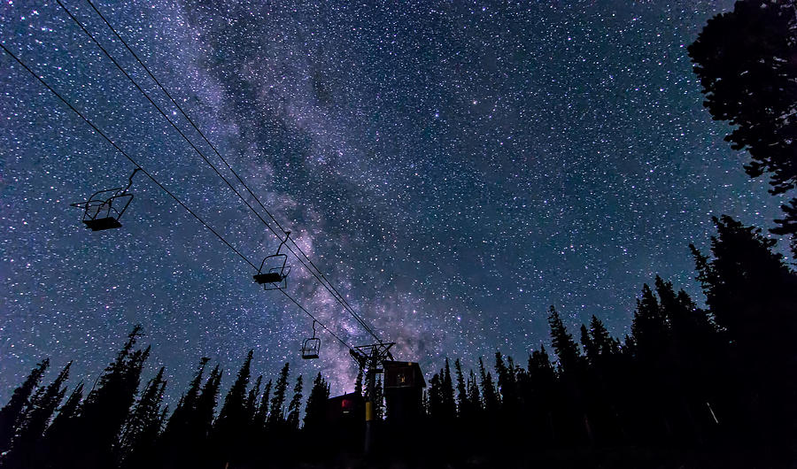 Milky Way Over Chairlift Photograph