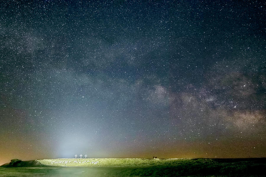 Milky Way over Christ Pilot Me Hill Photograph by Rob Graham