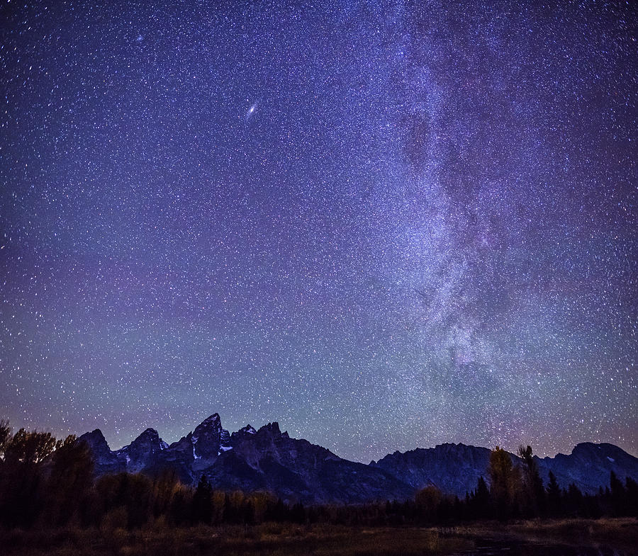 Grand Teton National Park Photograph - Milky way over Grand Teton Mountain Range by Vishwanath Bhat
