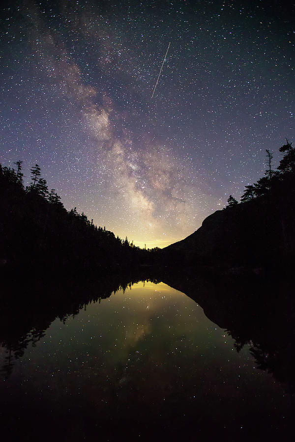 Milky Way over Greeley Ponds Photograph by White Mountain Images
