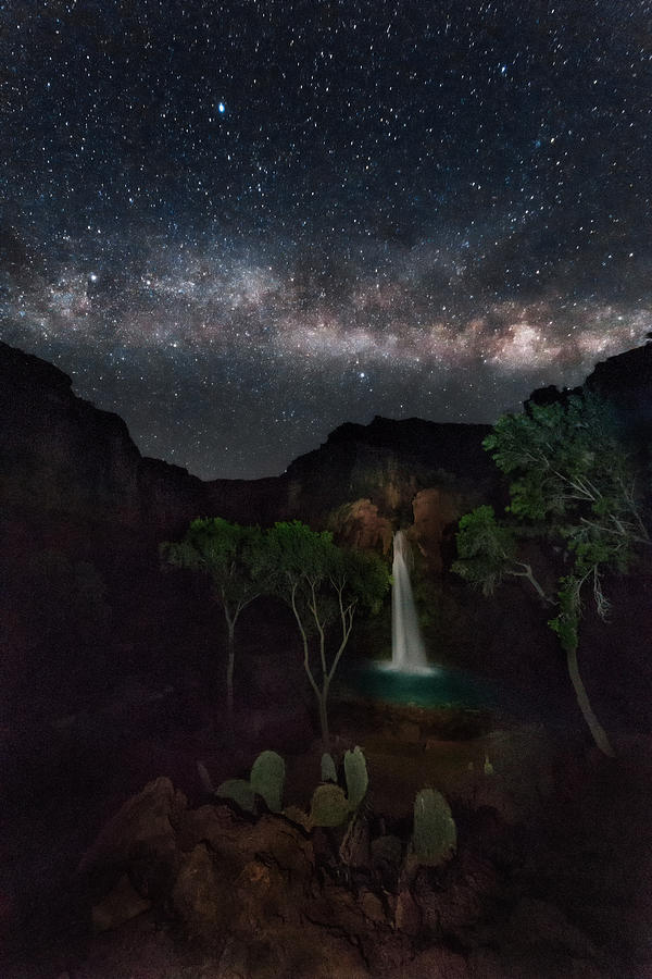 Milky Way Over Havasu Falls Photograph by Alex Mironyuk