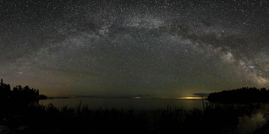 Milky Way Over Lake Michigan at Cana Island Lighthouse Photograph by Paul Schultz