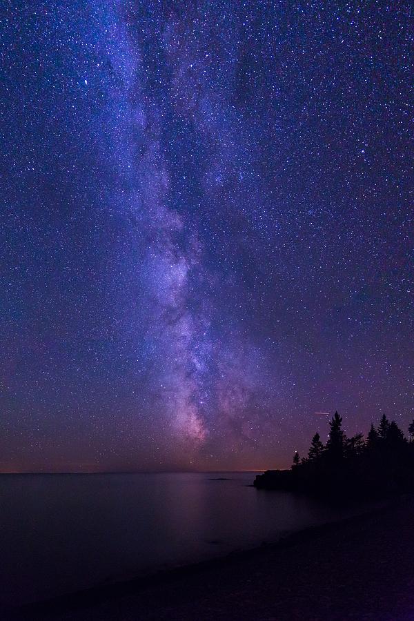 Hollow Rock Photograph - Milky Way Over Lake Superior by Linda Ryma Hollow Rock Photograph - Milky Way Over Lake Superior by Linda Ryma