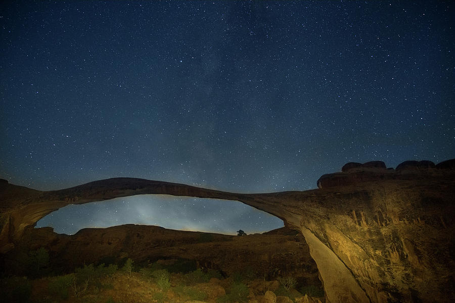 Milky way over Landscape arch Photograph by Kunal Mehra