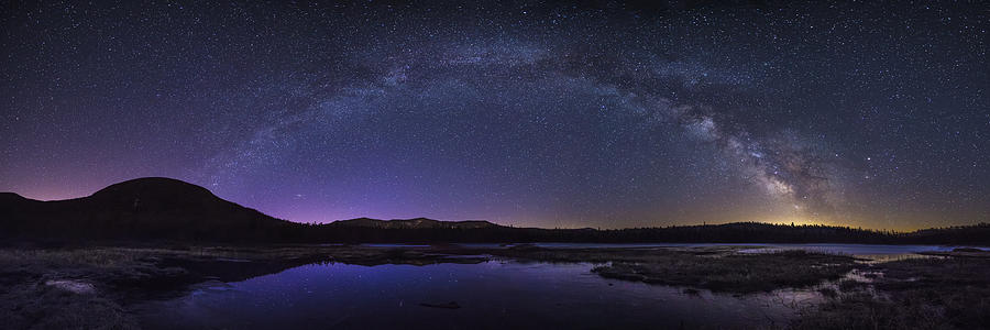 Milky Way over Lonesome Lake Panorama Photograph by Chris Whiton