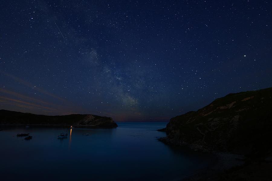 Summer Photograph - Milky Way Over Lulworth Cove by Giovanni Giuliano