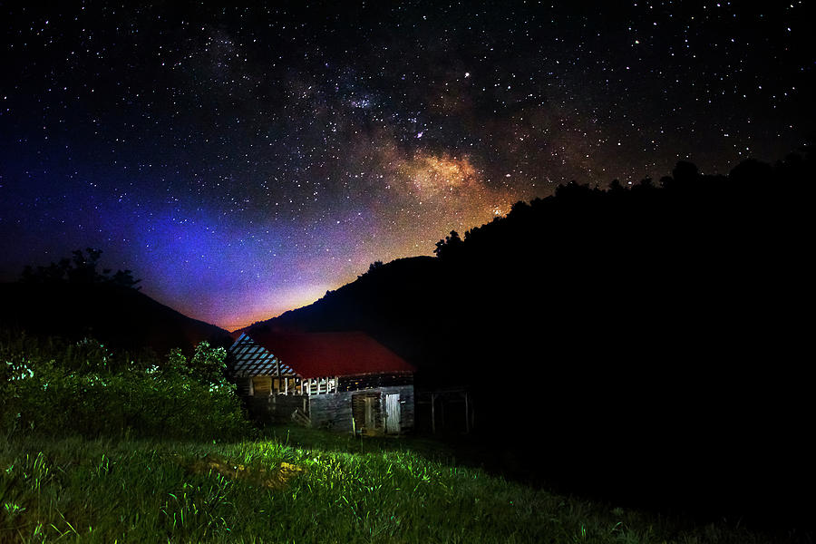 Milky Way Over Mountain Barn Photograph by Greg and Chrystal Mimbs