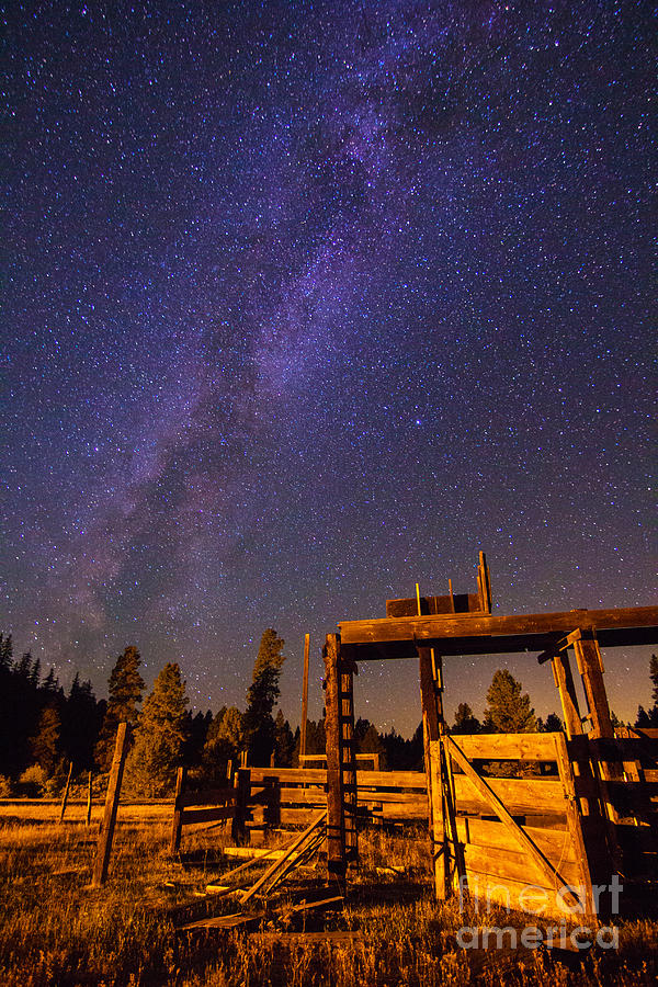 Milky Way Over Old Corral Photograph by John R. Foster