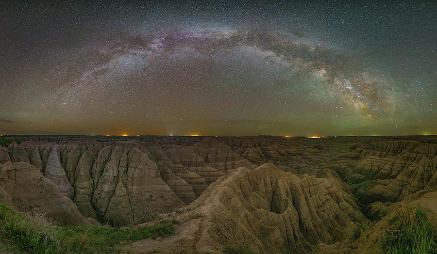 Milky Way Over Panorama Point, Badlands National Park Photograph by Hal Mitzenmacher