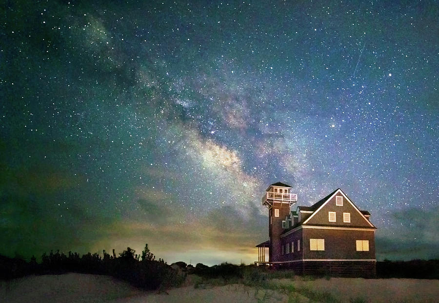 Milky Way over Pea Island Photograph by Art Cole
