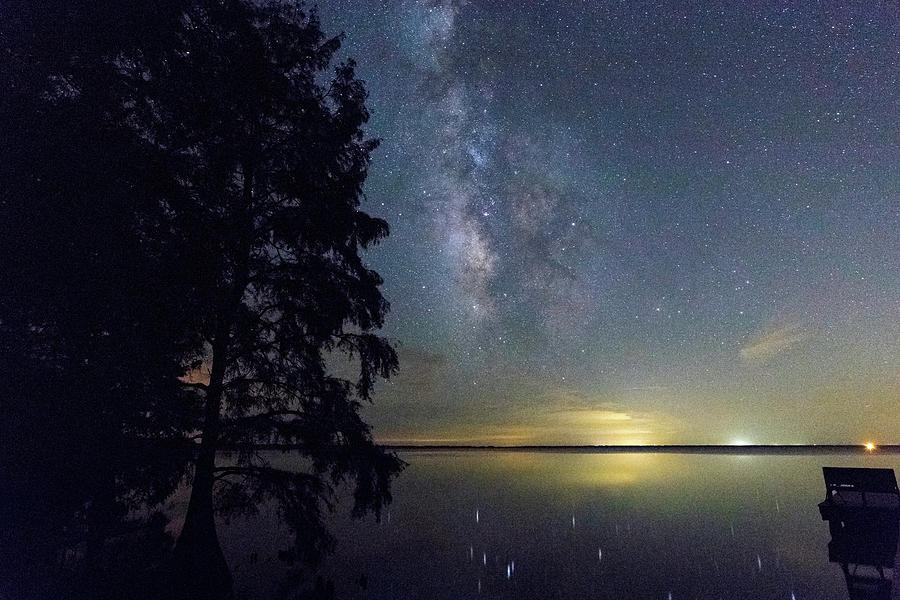 Milky Way over Phelps Lake Photograph by M C Hood