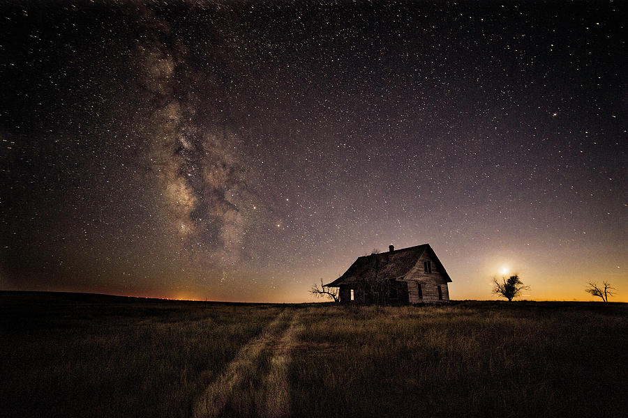 Milky Way Over Prairie House Photograph by Kristal Kraft