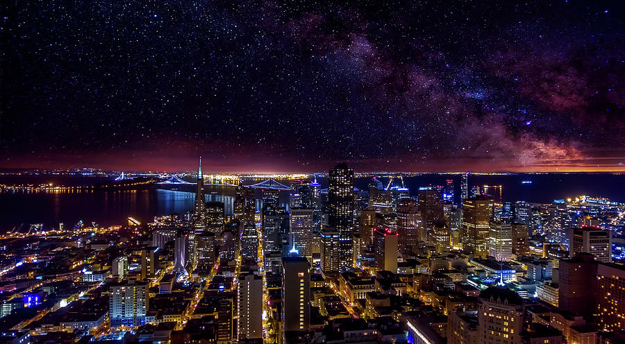 Milky Way over San Francisco Photograph by Mountain Dreams