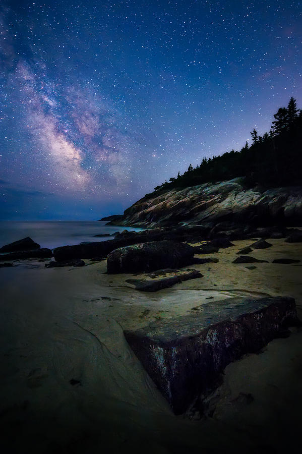 Acadia National Park Photograph - Milky Way Over Sand Beach - Acadia National Park by Jeff Bazinet