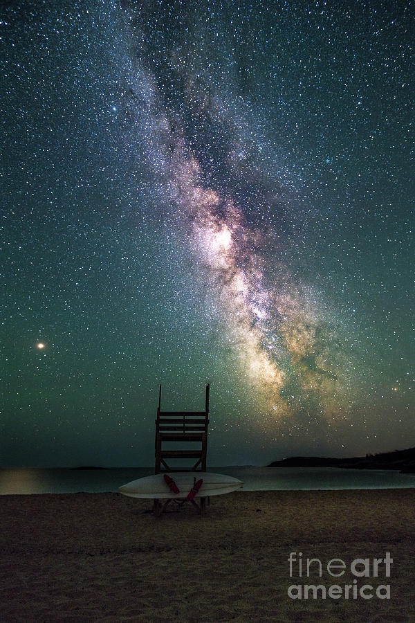 Milky Way over Sands Beach - Acadia Photograph by Craig Shaknis