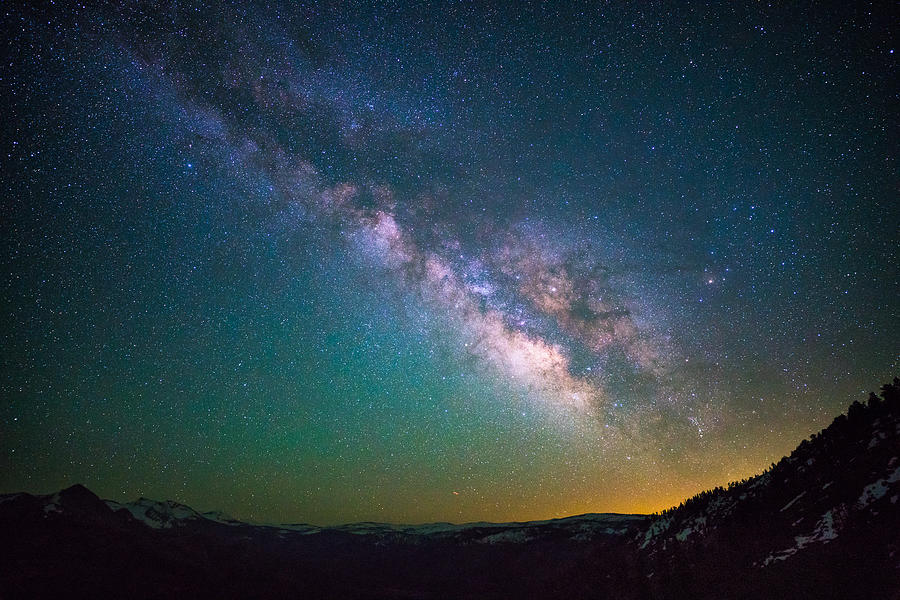 Milky way over Sierra Nevada mountains Photograph by Asif Islam