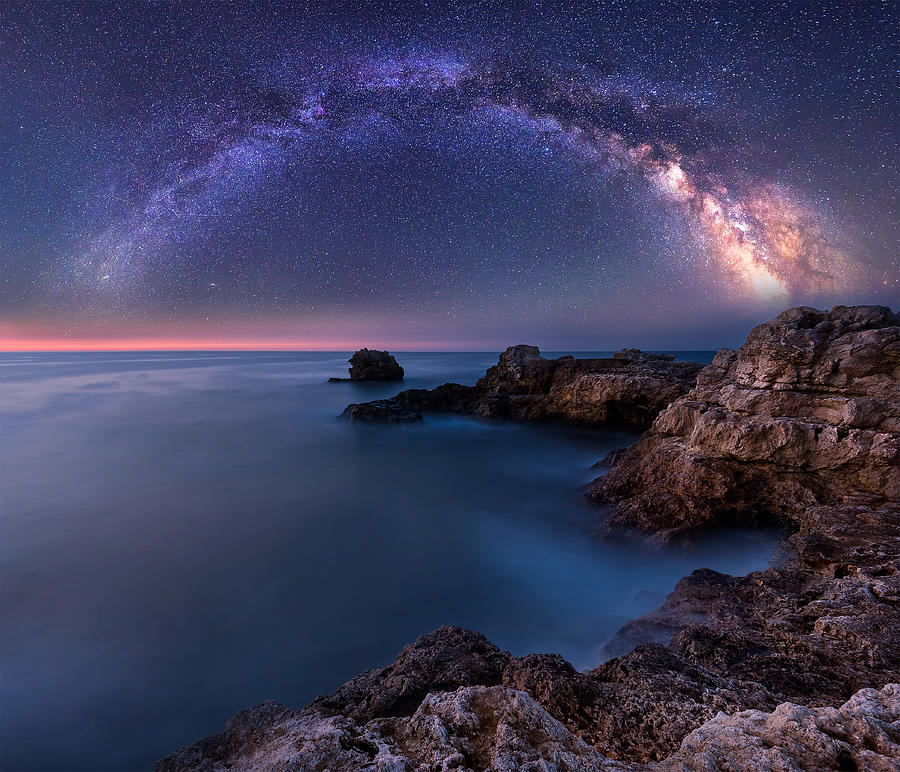 Milky Way Over The Sea Photograph