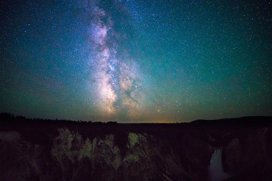 Milky way over Yellowstone Photograph by Asif Islam