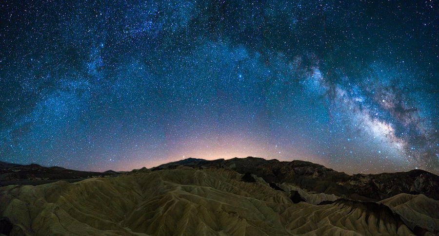Milky way over Zabriskie point, death valley national park Photograph by Asif Islam