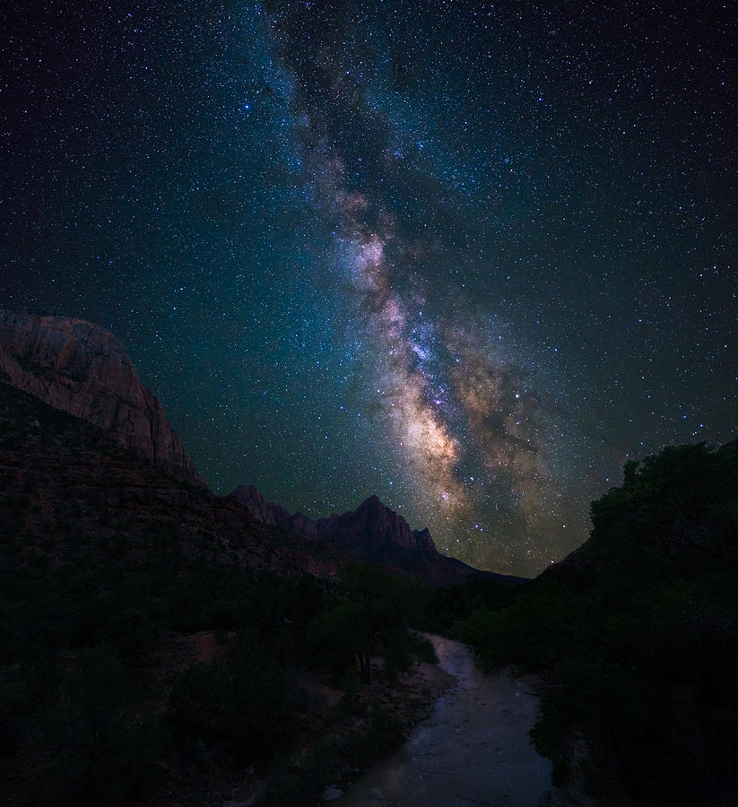 Milky way over Zion national park Photograph by Asif Islam