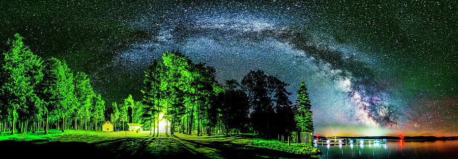 Milky Way Panorama over Lake Margrethe Photograph by Dustin Goodspeed ...