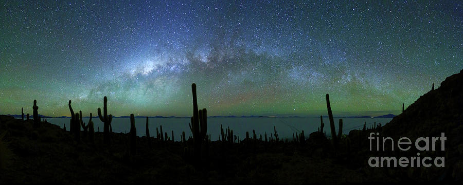 Milky Way Panoramic and Green Airglow Photograph by James Brunker