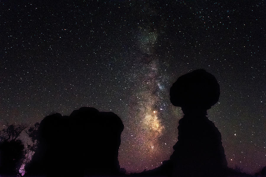 Milky Way Rises Over Balanced Rock Photograph by Angelo Marcialis