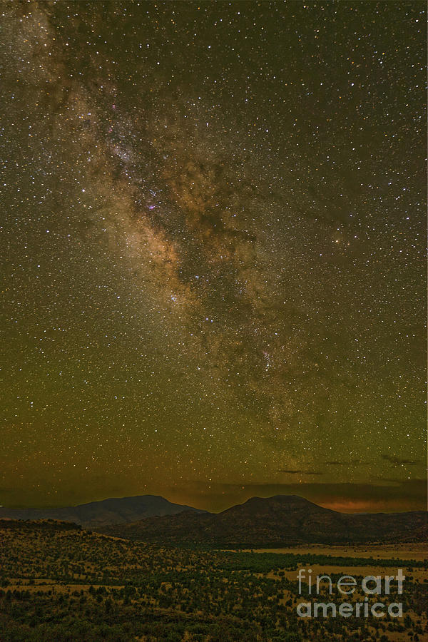 Milky Way Rising Above Blue and Paradise Mountain - Davis Mountains West Texas Photograph by Silvio Ligutti