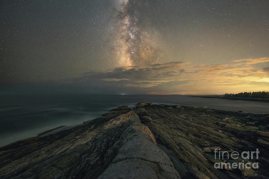 Milky Way Rising Over Pemaquid Point Photograph by Michael Ver Sprill