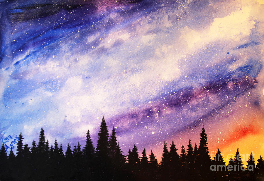 Milky Way Painting by Tina Agnes - Fine Art America