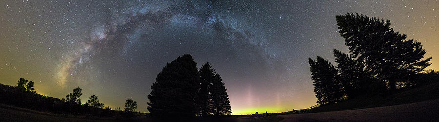 MilkyWay and NorthernLights Pano Photograph by Aaron J Groen