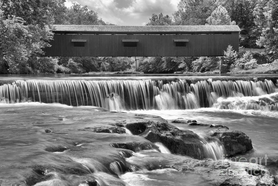 Mill Creek Cascades Black And White Photograph by Adam Jewell