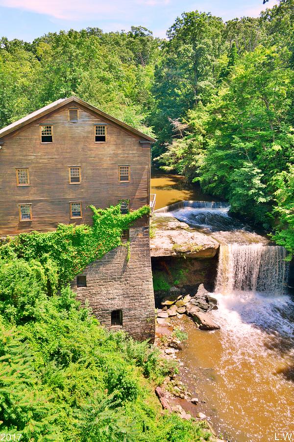 Mill Creek Park Lantermans Mill And Covered Bridge Vertical Photograph by Lisa Wooten