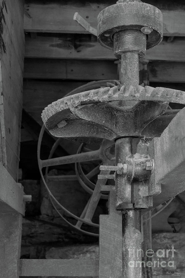 Mill Gears Grayscale Photograph by Jennifer White