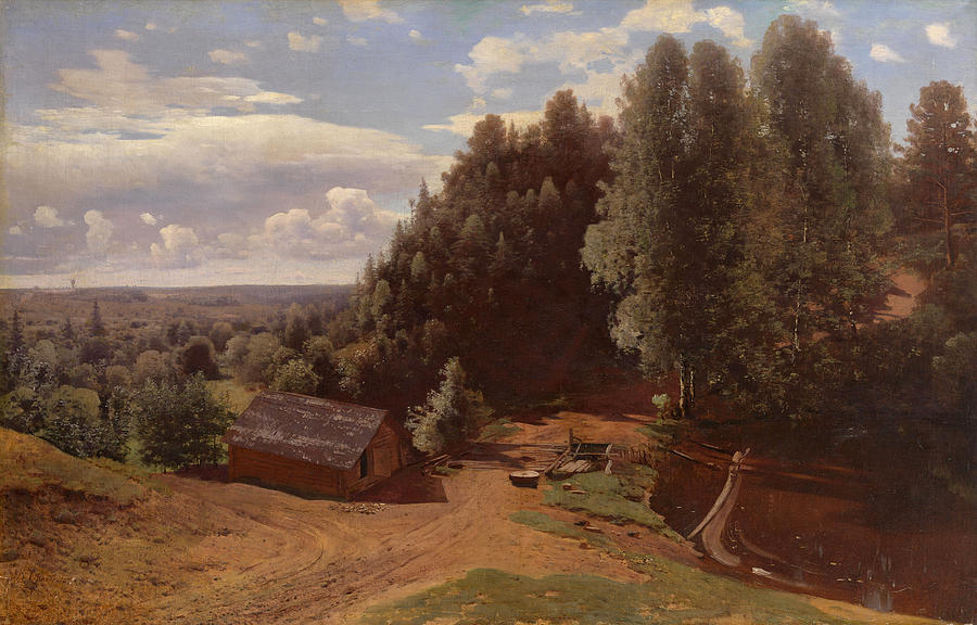 Mill in the Forest Clearing Painting by Vladimir Donatovich Orlovsky