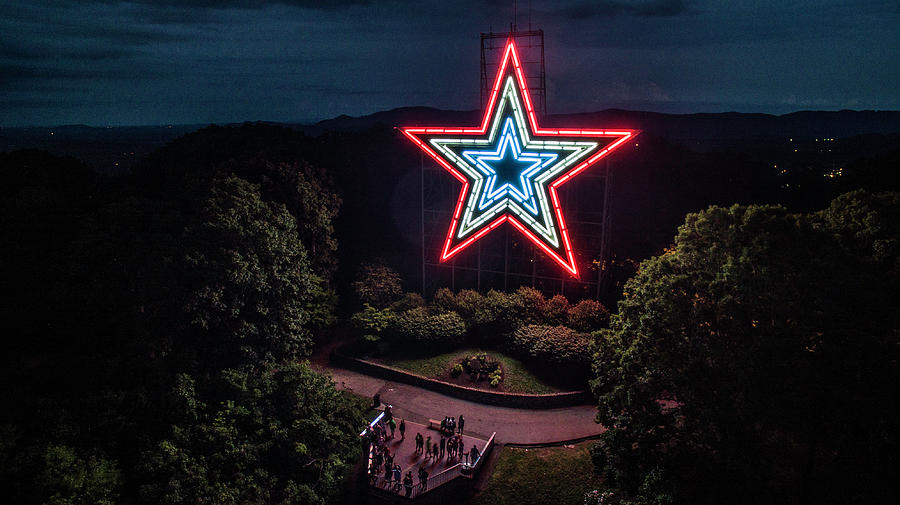 Mill Mountain at Night Photograph by Star City SkyCams