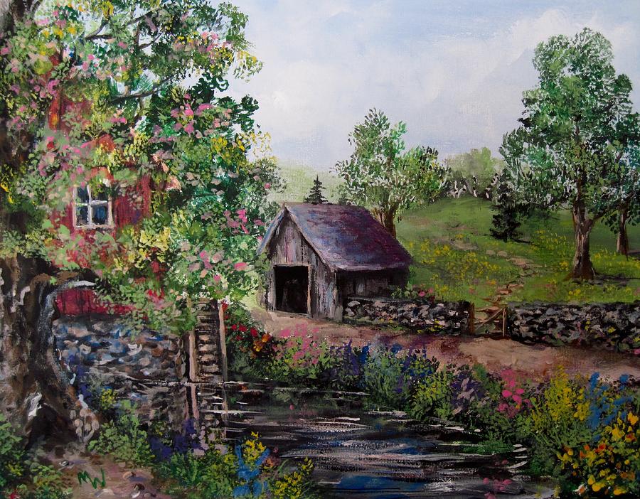 Mill Pond Road Painting by Megan Walsh