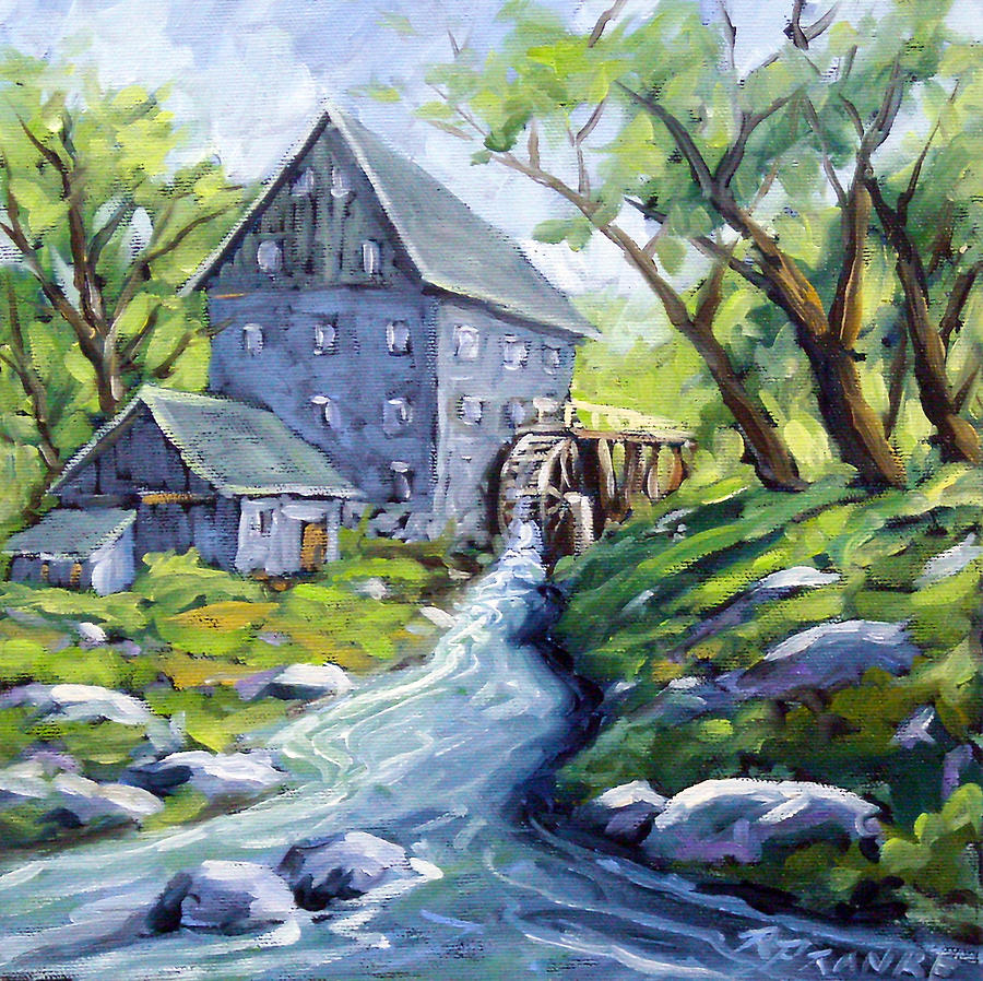 Mill Scene Painting by Richard T Pranke