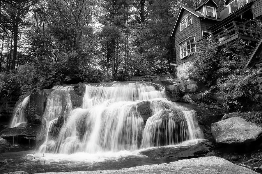 Mill Shoals Falls in Black and White Photograph by Jill Lang