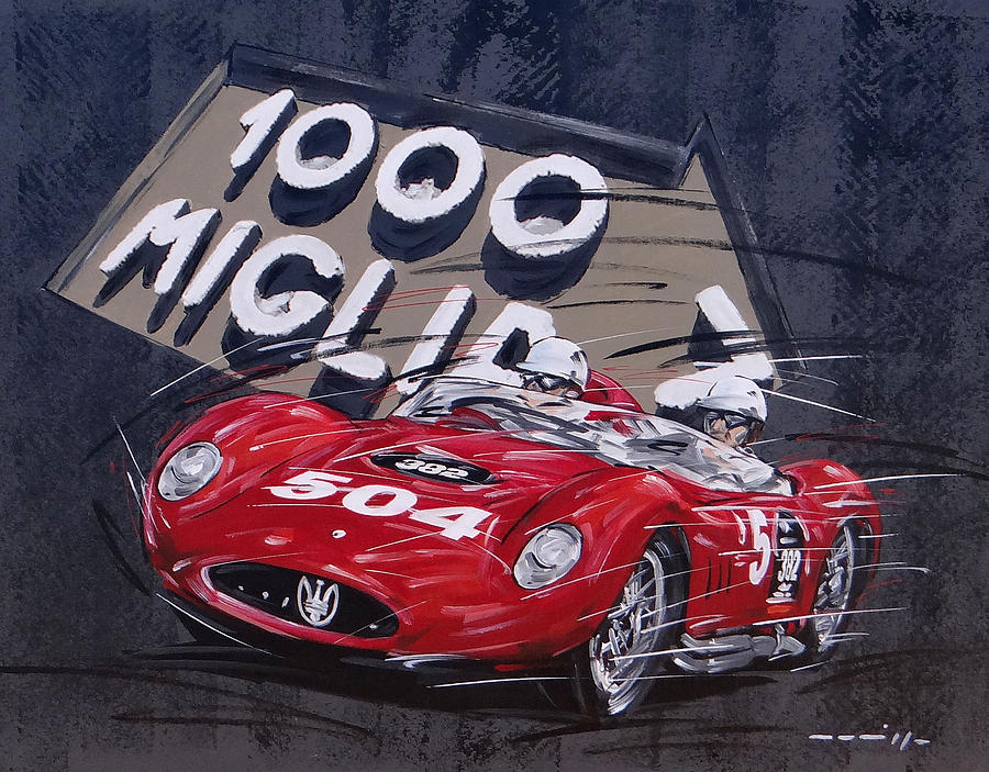 Mille Miglia Maserati Painting by Roberto Muccillo - Fine Art America