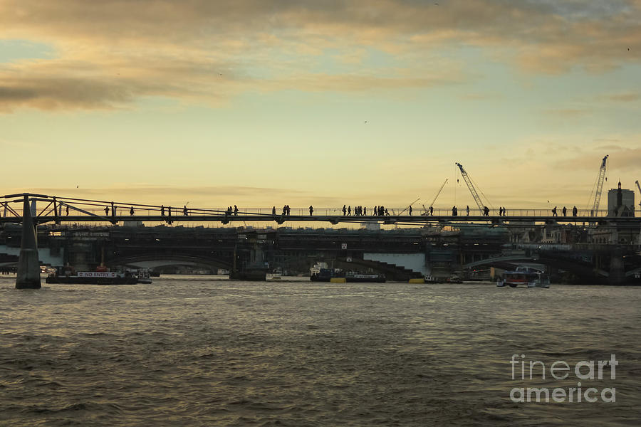 Millennium Bridge London at Sunset Photograph by Terri Waters