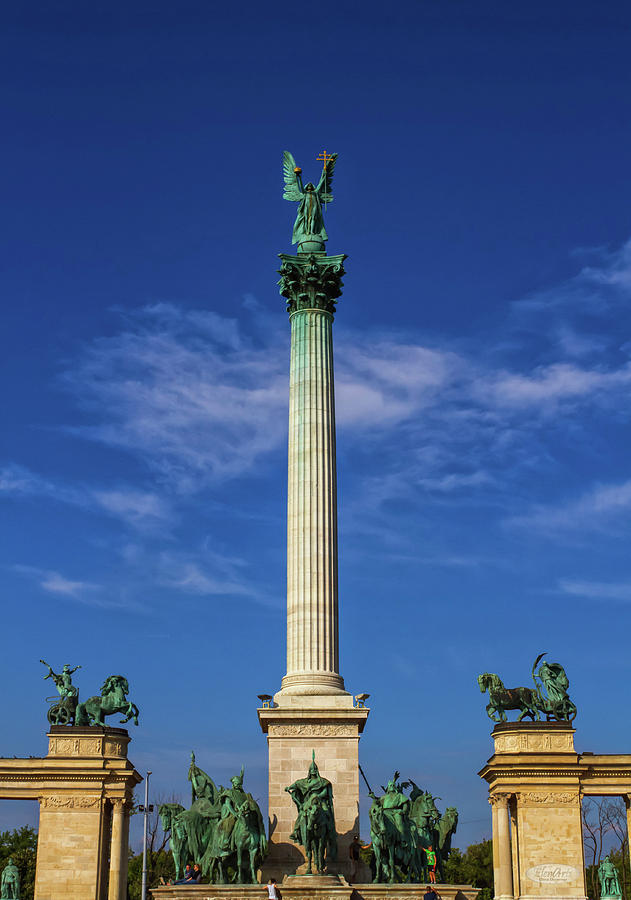 Millennium Monument on the Heroes Square or Hosok Tere, Budapes Photograph by Elenarts - Elena Duvernay photo