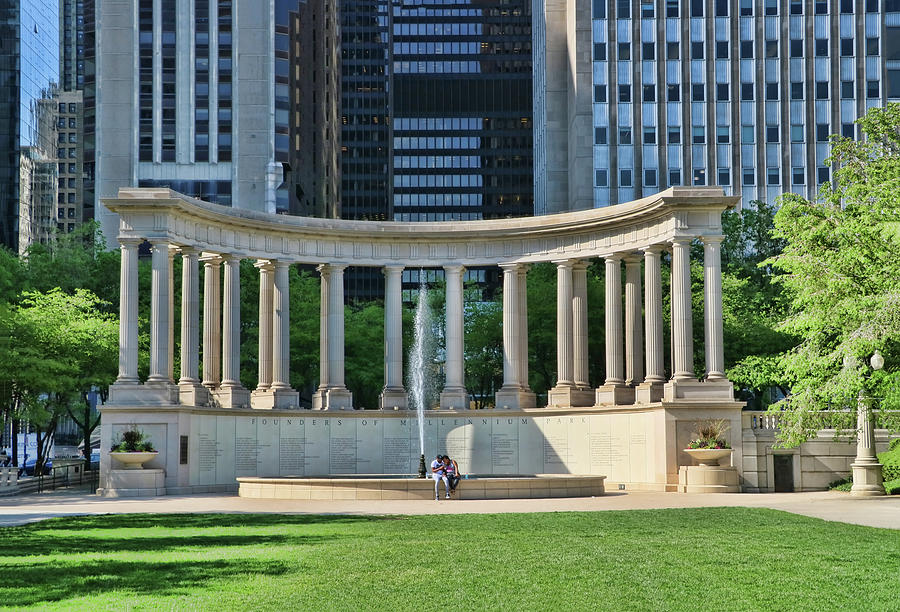 Millennium Park Monument to Founders - Chicago Photograph by Allen Beatty