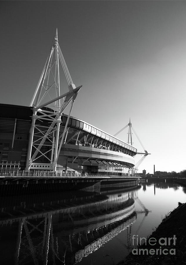 Millennium Stadium and River Taff Photograph by James Brunker